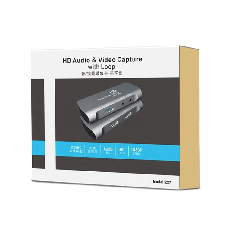 Z27 HDMIメス＋マイク→HDMIメス USB 2.0ビデオオーディオキャプチャーボックス Z27