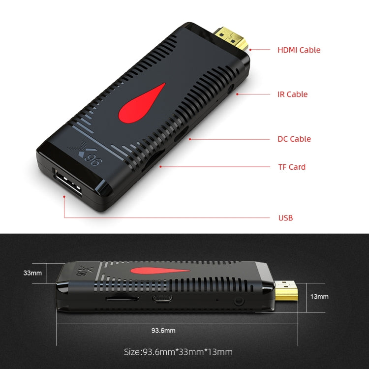 X96 S400 Android 10.0 ミニTVスティック Allwinner H313 クアッドコア ARM Cortex A53 1GB + 8GB WiFi、HDMI、TFカード、USB対応 1GB+8GB