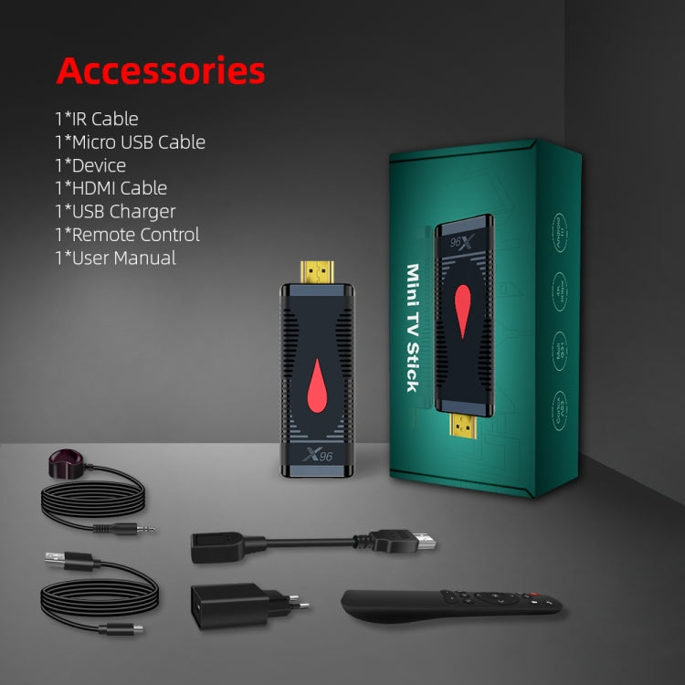X96 S400 Android 10.0 ミニTVスティック Allwinner H313 クアッドコア ARM Cortex A53 2GB + 16GB WiFi、HDMI、TFカード、USB対応 2GB+16GB