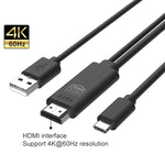 UC502 USB-C / Type-C 4K 60Hz HDTVプラスチックケーブル UC502