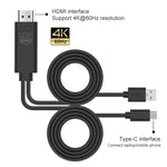 UC502 USB-C / Type-C 4K 60Hz HDTVプラスチックケーブル UC502