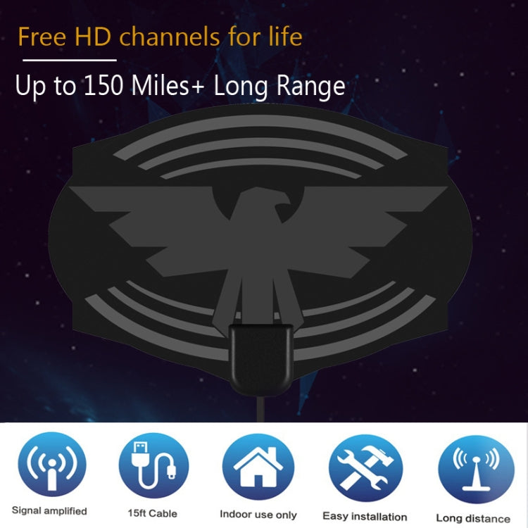 MYC-HDTV049 25dB 4K HDTVアンテナ、受信範囲：150マイル、MYC-HDTV049