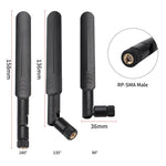 2 x 6dBi 2.4GHz 5GHz デュアルバンド WiFi RP-SMA オスアンテナ + 2 x 35CM RP-SMA IPEX MHF4 ピグテールケーブル M.2 NGFF WiFi WLANカード用、6dBiアンテナ + RP-SMAケーブル