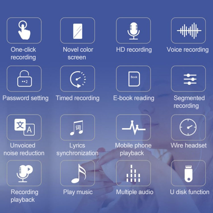 Q33外部再生MP3音声制御高精細ノイズリダクション録音ペン、8G、パスワード保護＆ワンタッチ録音対応、8G