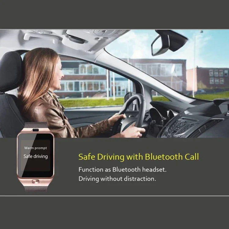 DZ09 1.56インチスクリーン Bluetooth 3.0 Android 4.1以上対応スマートウォッチフォン、Bluetooth通話＆着信通知＆睡眠モニター＆歩数計＆座りすぎ注意＆カレンダー＆SMS＆音声・動画プレーヤー＆紛失防止機能付き