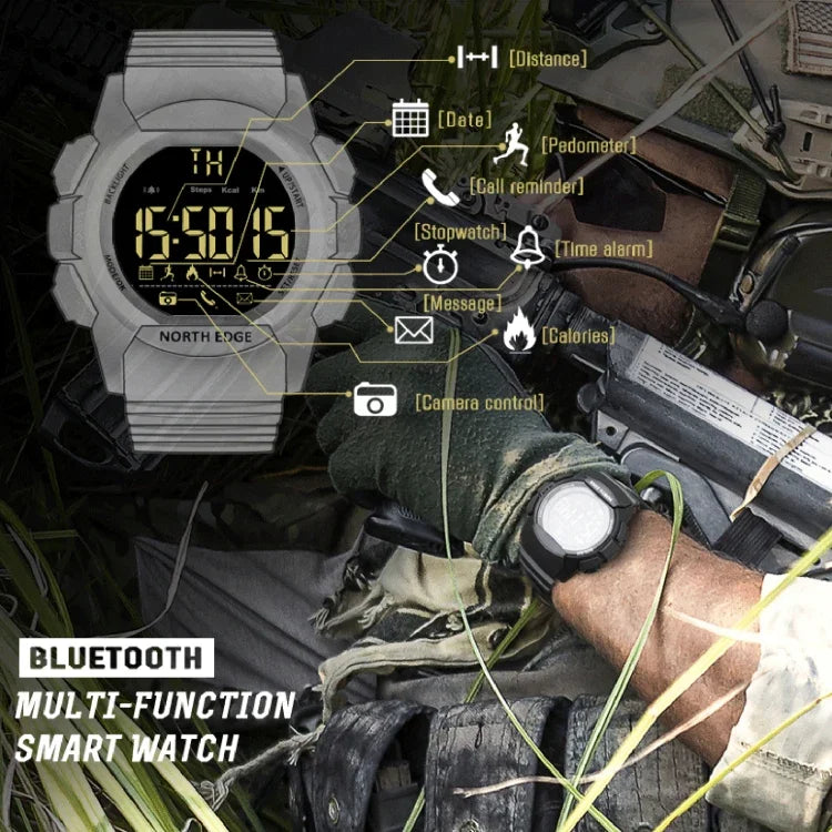 NORTH EDGE AK Bluetooth Multi-function Smart Watch with LED Backlit, Support Incoming Call Reminder, Smart Stopwatch, Information Reminder, AK