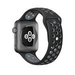 Apple Watch Series 10 42mm / 9&8&7 41mm / SE 3&SE 2&6&SE&5&4 40mm / 3&2&1 38mm用 ファッショナブル クラシック シリコン スポーツウォッチバンド（グレー ホワイト）、WA1230A、WA1230B、WA1230BG、WA1230BH、WA1230BL、WA1230BM、WA1230BR、WA1230BY、WA1230C、WA1230D、WA1230DW