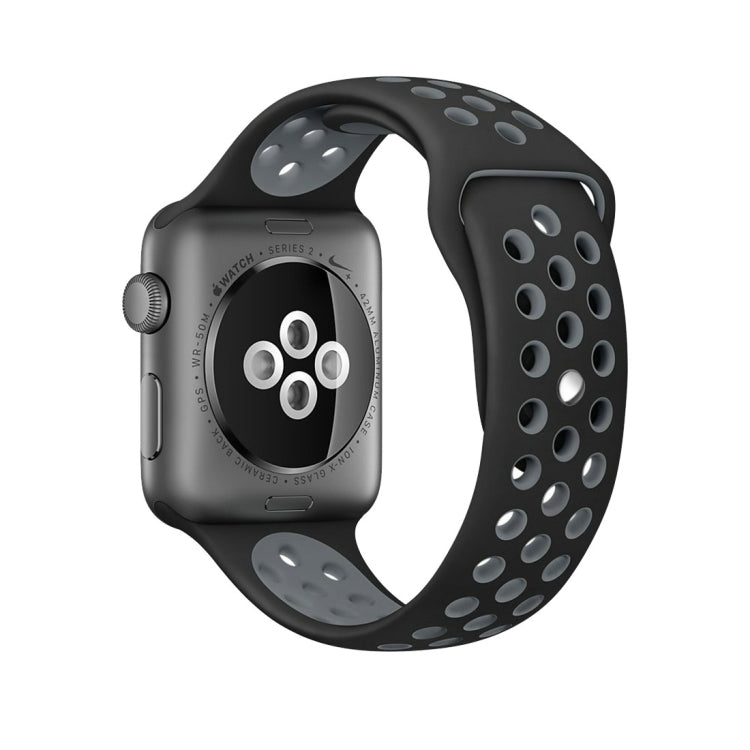 Apple Watch Series 10 42mm / 9&8&7 41mm / SE 3&SE 2&6&SE&5&4 40mm / 3&2&1 38mm用 ファッショナブル クラシック シリコン スポーツウォッチバンド（グレー ホワイト）、WA1230A、WA1230B、WA1230BG、WA1230BH、WA1230BL、WA1230BM、WA1230BR、WA1230BY、WA1230C、WA1230D、WA1230DW