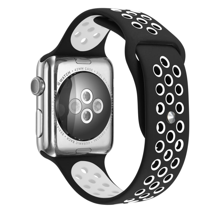 Apple Watch Series 10 42mm / 9&8&7 41mm / SE 3&SE 2&6&SE&5&4 40mm / 3&2&1 38mm用 ファッショナブル クラシック シリコン スポーツウォッチバンド（グレー ホワイト）、WA1230A、WA1230B、WA1230BG、WA1230BH、WA1230BL、WA1230BM、WA1230BR、WA1230BY、WA1230C、WA1230D、WA1230DW