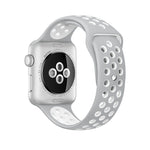 Apple Watch Series 10 42mm / 9&8&7 41mm / SE 3&SE 2&6&SE&5&4 40mm / 3&2&1 38mm用 ファッショナブル クラシック シリコン スポーツウォッチバンド（グレー ホワイト）、WA1230A、WA1230B、WA1230BG、WA1230BH、WA1230BL、WA1230BM、WA1230BR、WA1230BY、WA1230C、WA1230D、WA1230DW