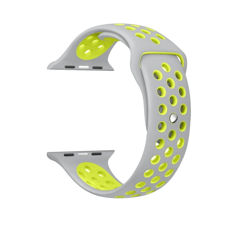 Apple Watch Series 10 42mm / 9&8&7 41mm / SE 3&SE 2&6&SE&5&4 40mm / 3&2&1 38mm用 ファッショナブル クラシック シリコン スポーツウォッチバンド（グレー ホワイト）、WA1230A、WA1230B、WA1230BG、WA1230BH、WA1230BL、WA1230BM、WA1230BR、WA1230BY、WA1230C、WA1230D、WA1230DW