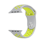 Apple Watch Series 10 42mm / 9&8&7 41mm / SE 3&SE 2&6&SE&5&4 40mm / 3&2&1 38mm用 ファッショナブル クラシック シリコン スポーツウォッチバンド（グレー ホワイト）、WA1230A、WA1230B、WA1230BG、WA1230BH、WA1230BL、WA1230BM、WA1230BR、WA1230BY、WA1230C、WA1230D、WA1230DW