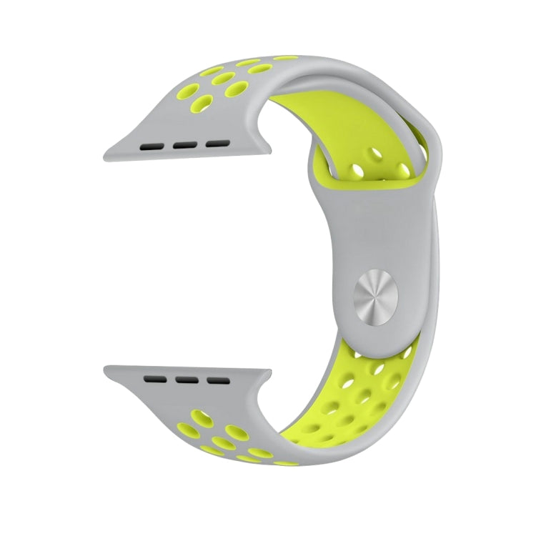 Apple Watch Series 10 42mm / 9&8&7 41mm / SE 3&SE 2&6&SE&5&4 40mm / 3&2&1 38mm用 ファッショナブル クラシック シリコン スポーツウォッチバンド（グレー ホワイト）、WA1230A、WA1230B、WA1230BG、WA1230BH、WA1230BL、WA1230BM、WA1230BR、WA1230BY、WA1230C、WA1230D、WA1230DW