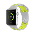 Apple Watch Series 10 42mm / 9&8&7 41mm / SE 3&SE 2&6&SE&5&4 40mm / 3&2&1 38mm用 ファッショナブル クラシック シリコン スポーツウォッチバンド（グレー ホワイト）、WA1230A、WA1230B、WA1230BG、WA1230BH、WA1230BL、WA1230BM、WA1230BR、WA1230BY、WA1230C、WA1230D、WA1230DW