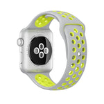 Apple Watch Series 10 42mm / 9&8&7 41mm / SE 3&SE 2&6&SE&5&4 40mm / 3&2&1 38mm用 ファッショナブル クラシック シリコン スポーツウォッチバンド（グレー ホワイト）、WA1230A、WA1230B、WA1230BG、WA1230BH、WA1230BL、WA1230BM、WA1230BR、WA1230BY、WA1230C、WA1230D、WA1230DW