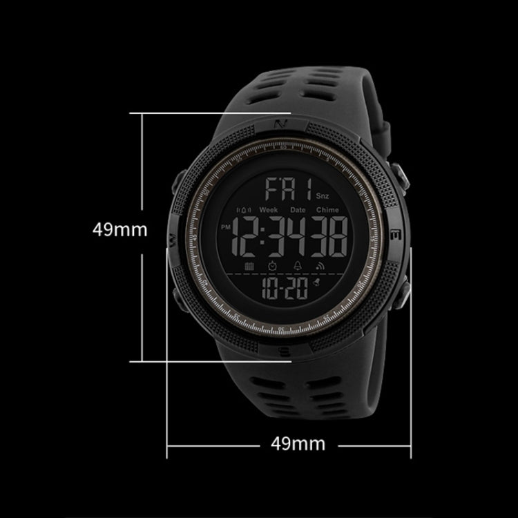 SKMEI 1251 メンズファッショナブルアウトドア 50m防水スポーツデジタル腕時計 PUバンド付き