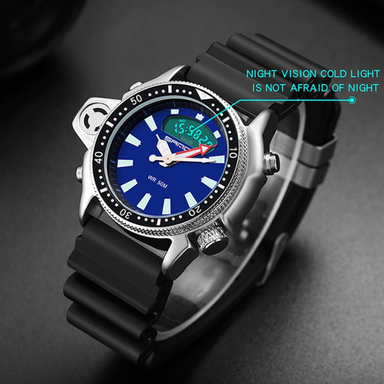SANDA 3008 多機能メンズ屋外スポーツ 夜光 50m防水デジタル腕時計