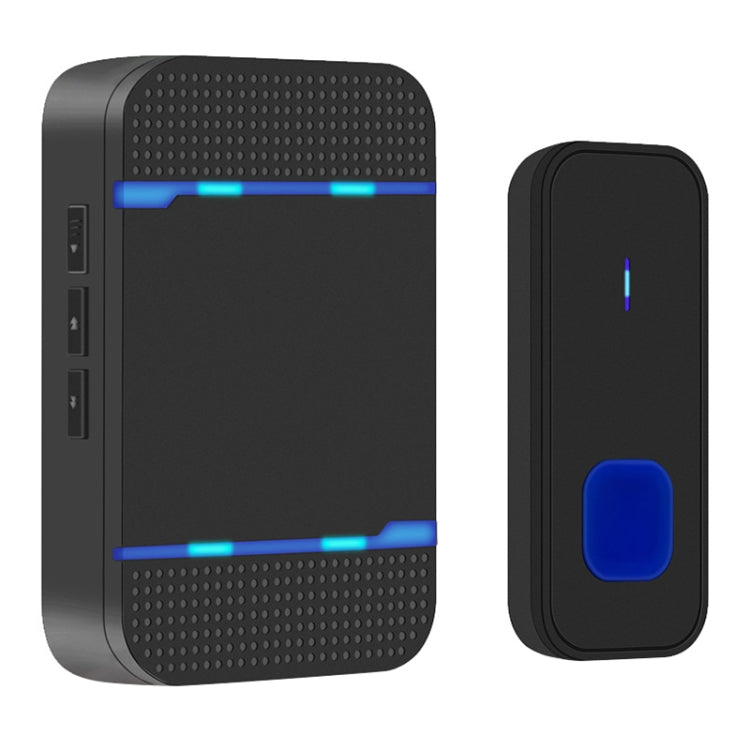 N15K-1T1-B 110dB ワイヤレス IP55 防水 低消費電力 WiFi ドアベル受信機 ナイトライト付き、53曲選択可能、受信距離：300m、N15K-1T1-B ホワイト、N15K-1T1-B ブラック
