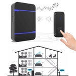 N15K-1T1-B 110dB ワイヤレス IP55 防水 低消費電力 WiFi ドアベル受信機 ナイトライト付き、53曲選択可能、受信距離：300m、N15K-1T1-B ホワイト、N15K-1T1-B ブラック