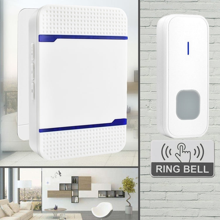 N15K-1T1-B 110dB ワイヤレス IP55 防水 低消費電力 WiFi ドアベル受信機 ナイトライト付き、53曲選択可能、受信距離：300m、N15K-1T1-B ホワイト、N15K-1T1-B ブラック