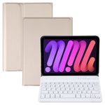 A06 着脱式 ラムスキンテクスチャー 超薄型 TPU Bluetoothキーボード レザータブレットケース スタンド付き iPad mini 6 / mini 7用, A06