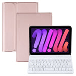 A06 着脱式 ラムスキンテクスチャー 超薄型 TPU Bluetoothキーボード レザータブレットケース スタンド付き iPad mini 6 / mini 7用, A06