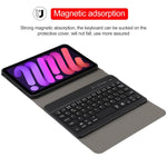 A06S 着脱式 ラムスキンテクスチャー 超薄型 TPU バックライト Bluetoothキーボード レザータブレットケース スタンド付き iPad mini 6 / mini 7用, A06S
