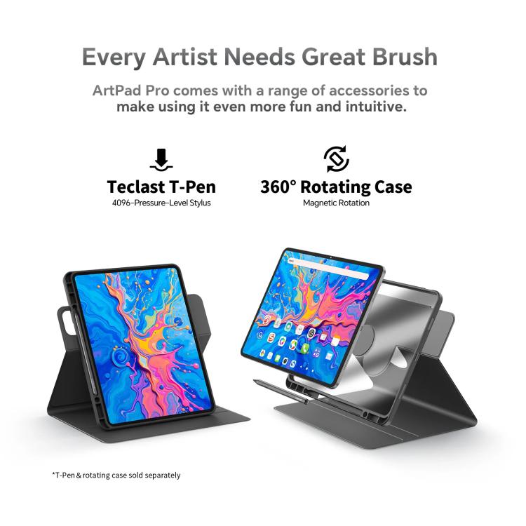 Teclast ArtPad Pro タブレットPC、8GB+256GB、12.7インチ Android 15 MTK Helio G99 オクタコア、4Gネットワーク デュアルSIM、ArtPad Pro