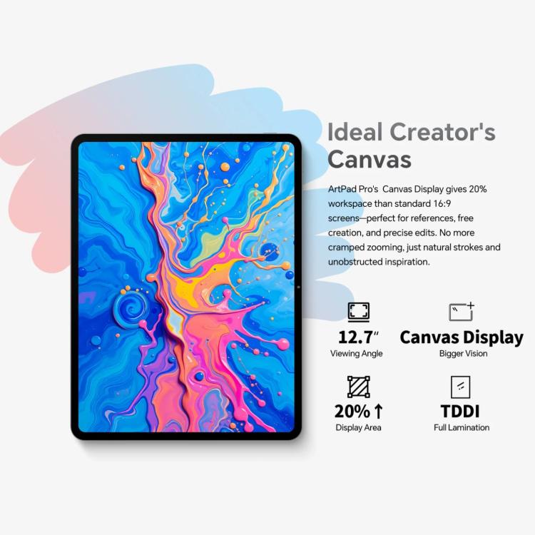Teclast ArtPad Pro タブレットPC、8GB+256GB、12.7インチ Android 15 MTK Helio G99 オクタコア、4Gネットワーク デュアルSIM、ArtPad Pro