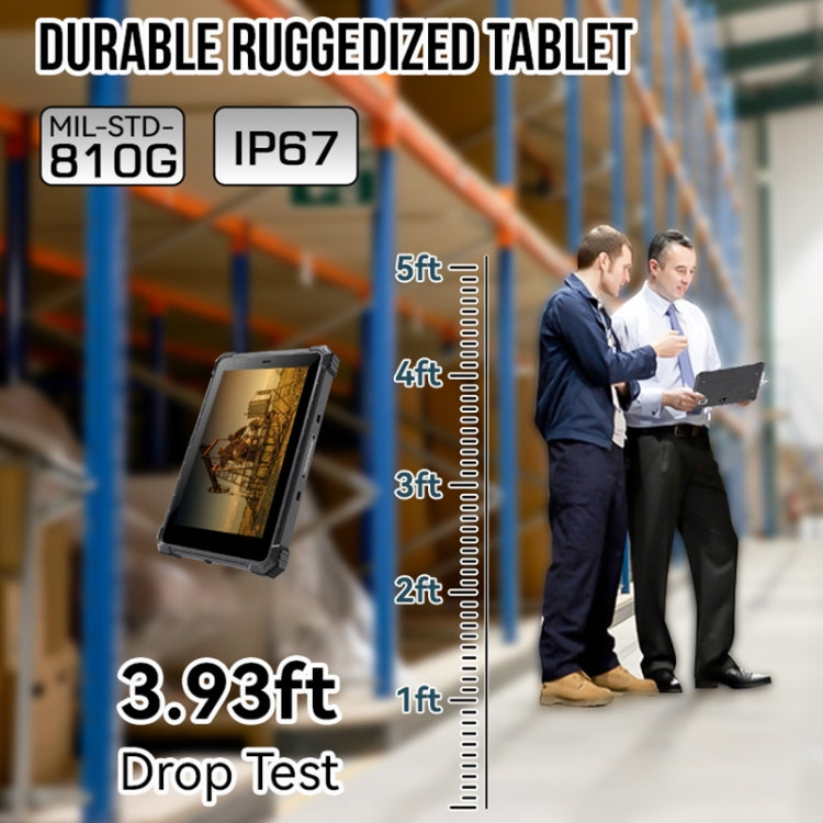IP68防水耐衝撃防塵、Android 10.0 MT6771 オクタコア、GPS/WiFi/BT/NFC対応、UKプラグ、8インチ 4GB+64GB