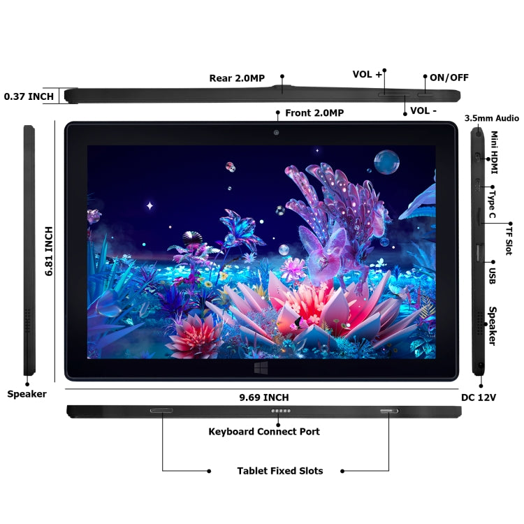 Windows 10、Intel Celeron J3455 クアッドコア、TFカード＆HDMI＆BT＆デュアルWiFi対応、キーボード別売、N4000 4コア 8GB+128GB