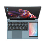 UNIWA ULAP Q15ZR ノートパソコン、8GB+512GB、15.6インチと7インチのデュアルディスプレイ、Windows 11 Intel Alder Lake N100 オクタコア、AUプラグ、8GB+512GB