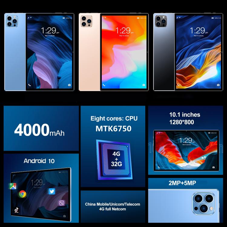 Android 10.0 MTK6750 オクタコア 1.8GHz、デュアルSIM、GPS対応、OTG、WiFi、BT、4GB+64GB、MTK6750 4GB+64GB