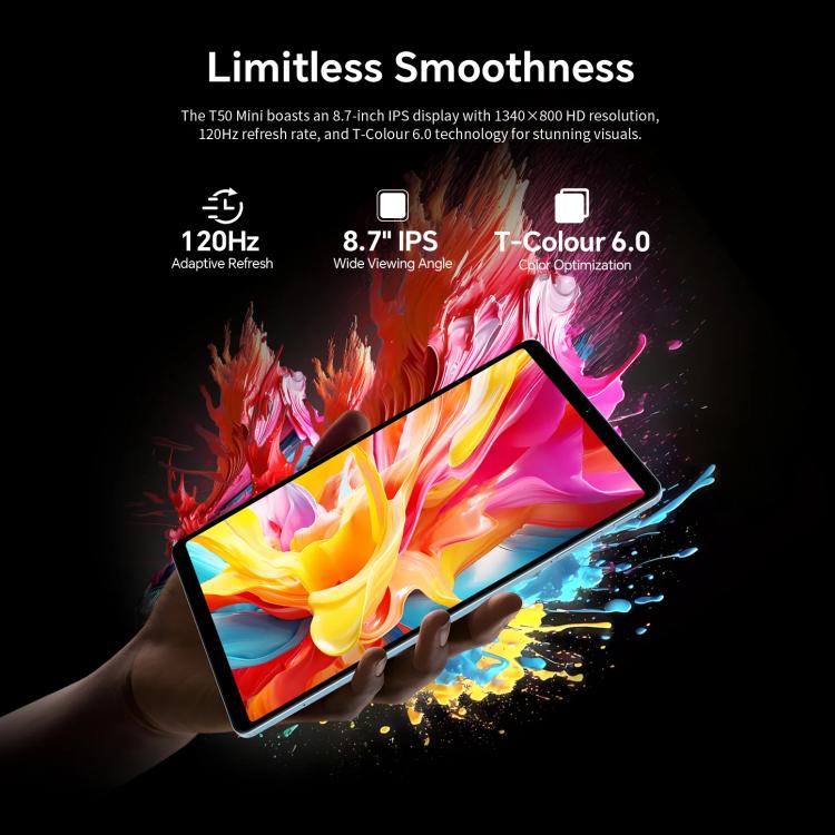 Teclast T50 Mini 4G LTE タブレットPC、8GB+128GB、8.7インチ Android 15 MediaTek Helio G99 オクタコア、デュアルSIM対応、T50 Mini