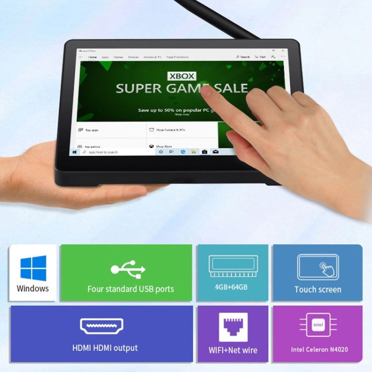 PiPo X9S オールインワン ミニPC、9.0インチ、4GB+64GB、Windows 10 Intel Celeron J4105 クアッドコア、米国プラグ、4GB+64GB
