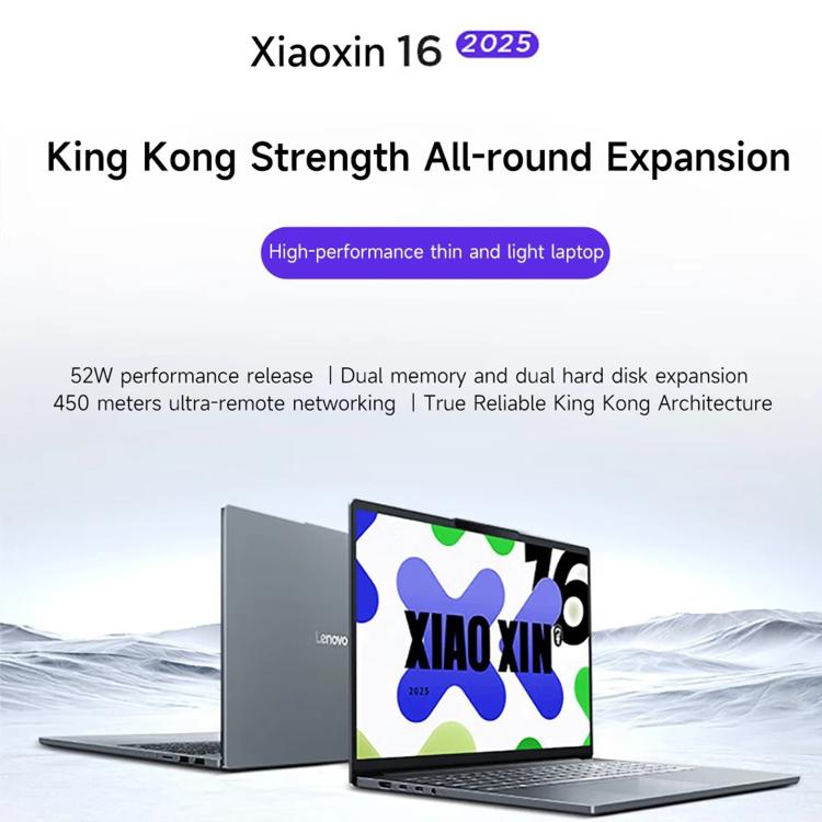 Lenovo XiaoXin 16 2025 ノートパソコン、16インチ、24GB+512GB、Windows 11、Intel Core i5-13420H 8コア、USプラグ、XiaoXin 16 2025