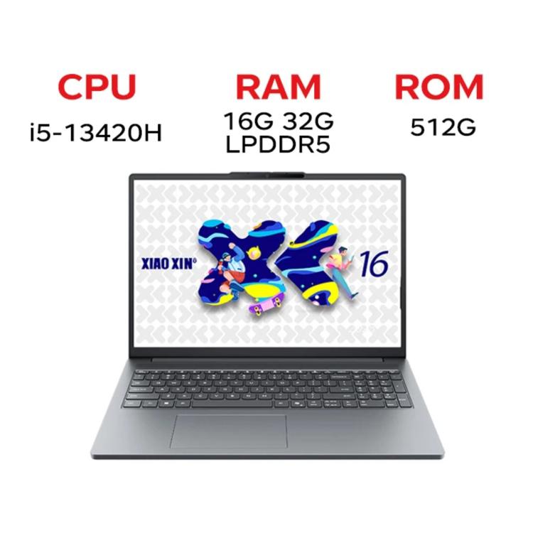 Lenovo XiaoXin 16 SE 2025 ノートパソコン、16インチ、16GB+512GB、Windows 11、Intel Core i5-13420H 8コア、USプラグ、XiaoXin 16 SE 2025