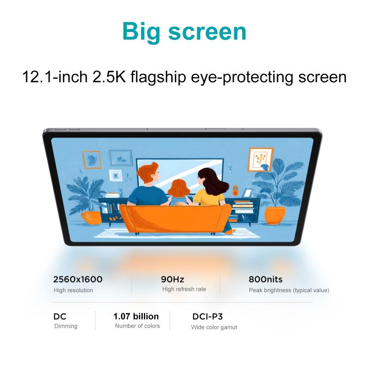 Lenovo Xiaoxin Pad 12.1インチ 2025 WiFiタブレット、12GB+256GB、MediaTek Dimensity 6400 オクタコア、USプラグ、12GB+256GB