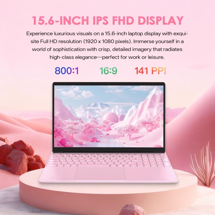 GXMO T152J 15.6インチノートパソコン、メモリなし、Windows 11 Pro、Intel Celeron N5100 クアッドコア、指紋認証対応、UKプラグ、メモリなし、UKプラグ