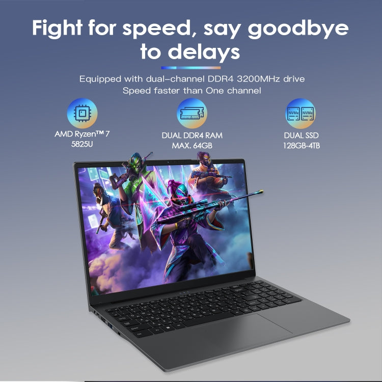 GXMO G156 15.6インチ ノートパソコン、16GB+512GB、Windows 11 AMD Ryzen 7 5825U オクタコア、指紋認証対応、USプラグ、32GB+1TB