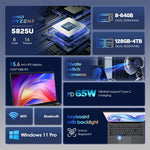 GXMO G156 15.6インチ ノートパソコン、16GB+512GB、Windows 11 AMD Ryzen 7 5825U オクタコア、指紋認証対応、USプラグ、32GB+1TB