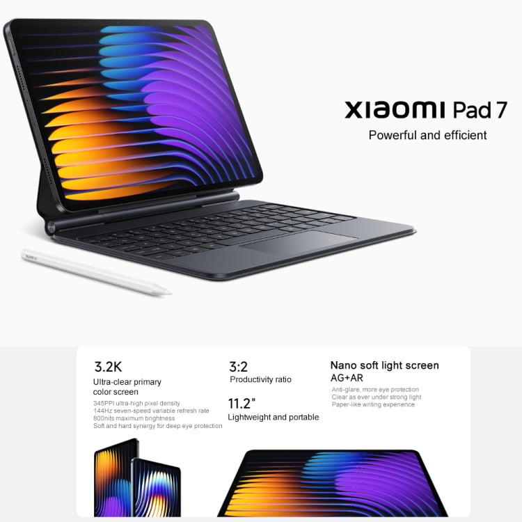 Xiaomi Pad 7 11.2インチ、8GB+256GB、HyperOS 2 Qualcomm Snapdragon 7+ Gen3 オクタコア、8GB+256GB