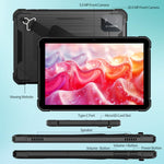 UNIWA UTAB R1040 IP67防水堅牢タブレットPC、8GB+128GB、10.1インチ Android 15 Mediatek MT8786 オクタコア、ネットワーク：4G、USプラグ、UTAB R1040