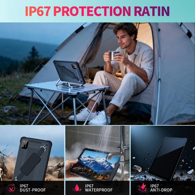 UNIWA UTAB R1040 IP67防水堅牢タブレットPC、8GB+128GB、10.1インチ Android 15 Mediatek MT8786 オクタコア、ネットワーク：4G、USプラグ、UTAB R1040