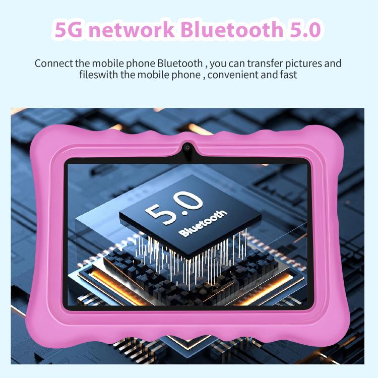 BDF T7 7インチ WiFi キッズタブレットPC シリコンケース付き、1GB+16GB、Android 8.1 MTK6735 クアッドコアCPU、USプラグ、3GB+32GB