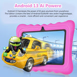 BDF T7 7インチ WiFi キッズタブレットPC シリコンケース付き、1GB+16GB、Android 8.1 MTK6735 クアッドコアCPU、USプラグ、3GB+32GB