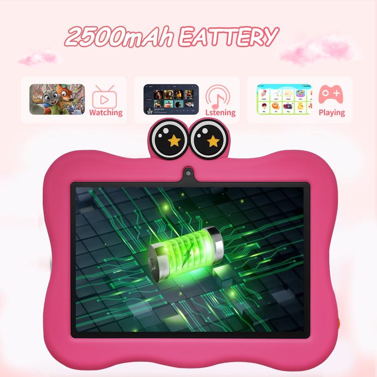 BDF 7インチ WiFi キッズタブレットPC カニシリコンケース付き、2GB+32GB、Android 8.1 MTK6735 クアッドコアCPU、米国プラグ、4GB+64GB