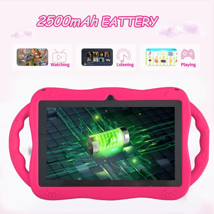 BDF 7インチ WiFi キッズタブレットPC キリンシリコンケース付き、1GB+16GB、Android 8.1 MTK6735 クアッドコアCPU、米国プラグ、3GB+32GB