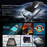 HOTWAV Tab R9 Pro IP68/IP69K ラギッドタブレット、6GB+256GB、11インチ Android 14 Unisoc T606 オクタコア 4Gネットワーク、グローバル版 Google Play対応、EUプラグ、Tab R9 Pro
