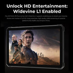 HOTWAV Tab R9 Plus IP68/IP69K 耐衝撃タブレット、8GB+512GB、11インチ Android 14 Unisoc T7280 オクタコア 4Gネットワーク、グローバル版 Google Play対応、EUプラグ、Tab R9 Plus